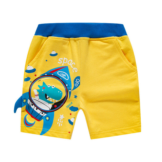 2024 children's pants dinosaur cartoon casual cotton boy shorts baby shorts Korean style one piece delivery