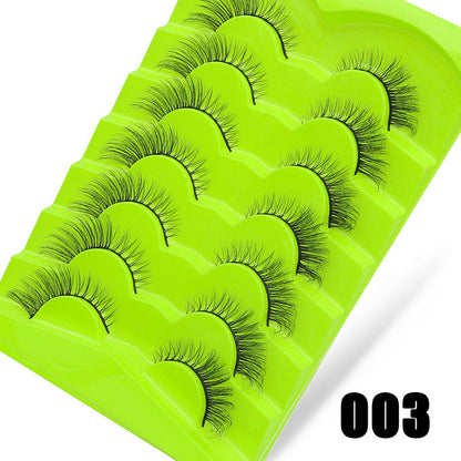 DINGSEN false eyelashes factory cross-border supply large capacity 7 pairs of green fox eyelashes oblique flying thick eyelashes