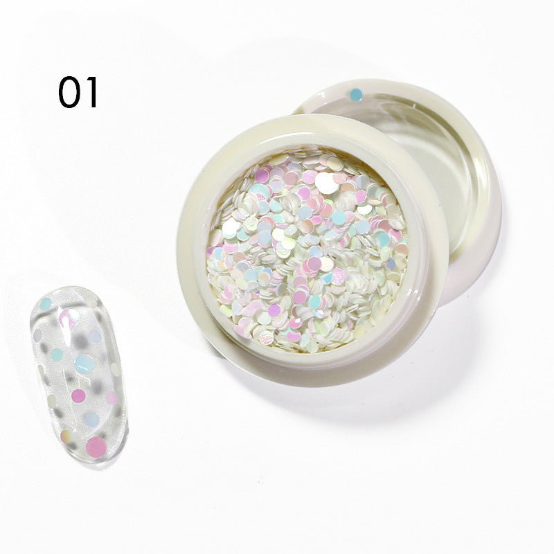 Zhifei nail art mixed color round sequins 6 colors mixed size candy color mixed colorful round nail art sequins