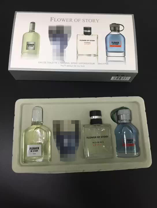 Internet celebrity hot-selling live broadcast source European and American style men's perfume long-lasting fragrance four-piece gift box 4*25ML 