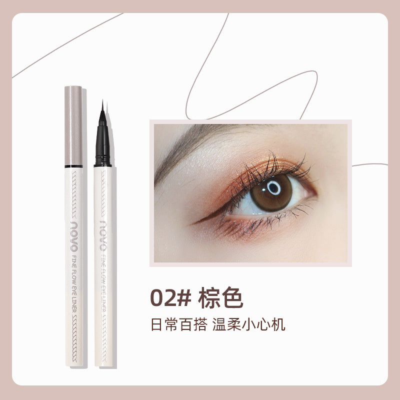 NOVO fine flowing cloud eyeliner pen ultra-fine waterproof non-smudge រោមភ្នែកខាងក្រោម ជាប់បានយូរ ultra-fine eyeliner លក់ដុំ