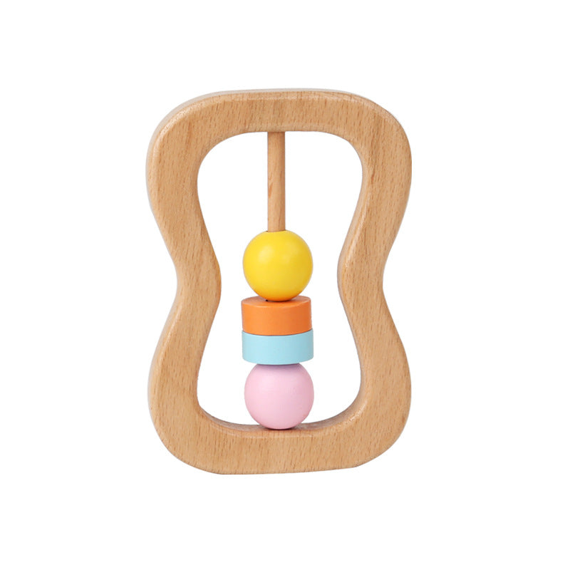 Wooden rattle four-piece set Orff musical instrument hand-grasped rattle infant soothing grasp early education educational toy 