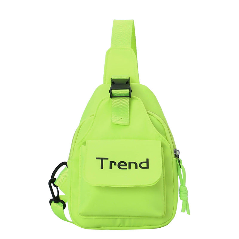 New style children's chest bag fashion letter crossbody bag simple children's waist bag female candy color men and women shoulder bag wholesale 