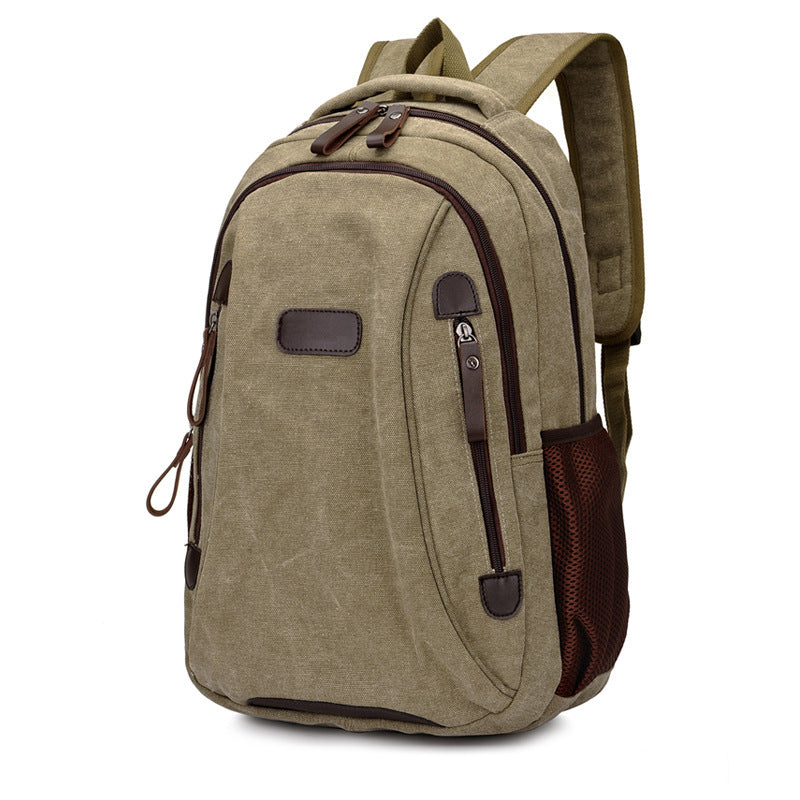 Factory direct sales fashion trend canvas bag leisure backpack hiking sports backpack Korean version student backpack 