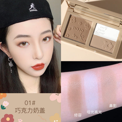 HOJO8117 hand-painted face shaping and contouring palette is delicate and fits well without showing pores. It is a natural three-dimensional highlight shadow makeup palette. 