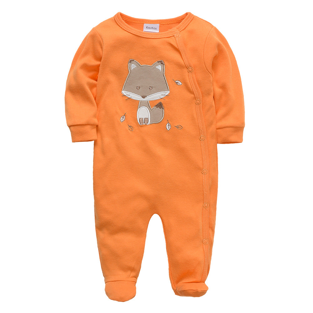 Newborn crawling clothes cartoon baby clothes autumn cotton long-sleeved romper baby onesie cross-border wholesale