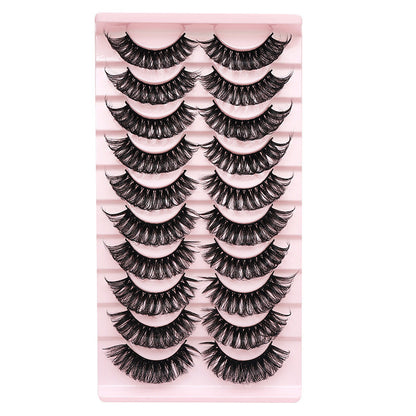 DINGSEN false eyelashes factory cross-border stable supply 10 pairs of DD holiday eyelashes Russian curling set