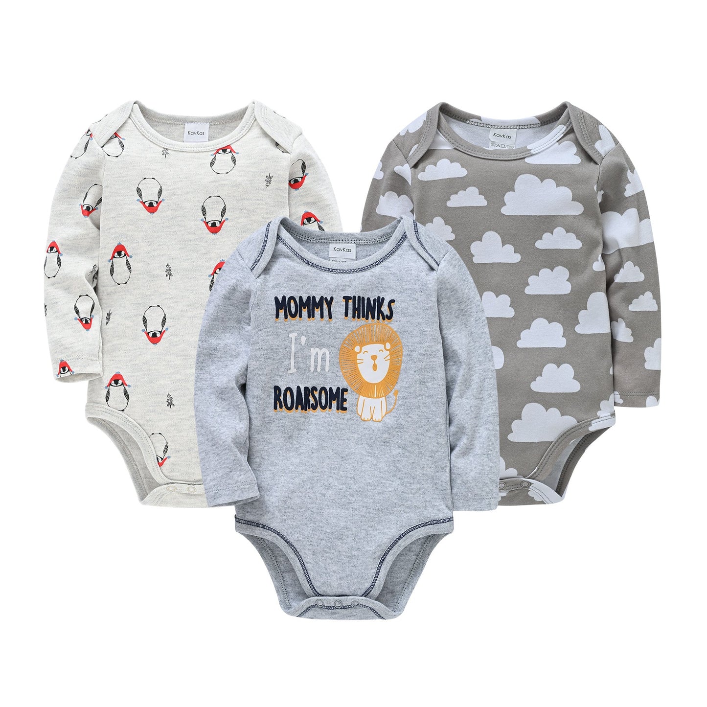 Baby cartoon newborn onesie baby envelope collar long sleeve triangle romper three-piece baby romper