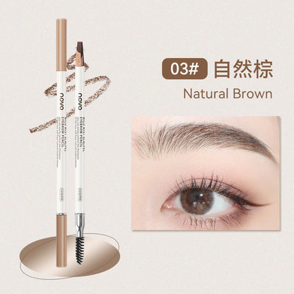 NOVO Wild Eyebrow Mist Chopper Eyebrow Pencil មិនជ្រាបទឹក មិនកក មិនប្រតាក ងាយស្រួលពណ៌ គល់គល់ច្បាស់ ការពារញើស បែកក្បាលពីរ