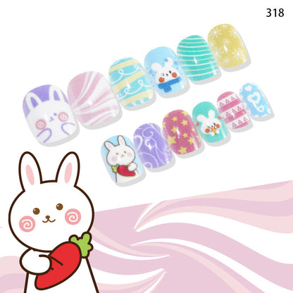 Nail art wearable nail tips cute Easter children's nail tips wearable nail tips patches fake nails finished nail tips