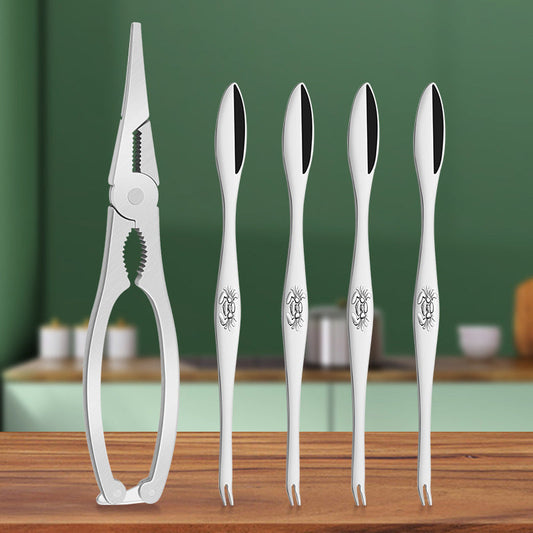 Ready-to-use crab tool set 304 stainless steel crab needle crab fork spoon crab scissors crab clamp crab eating tool