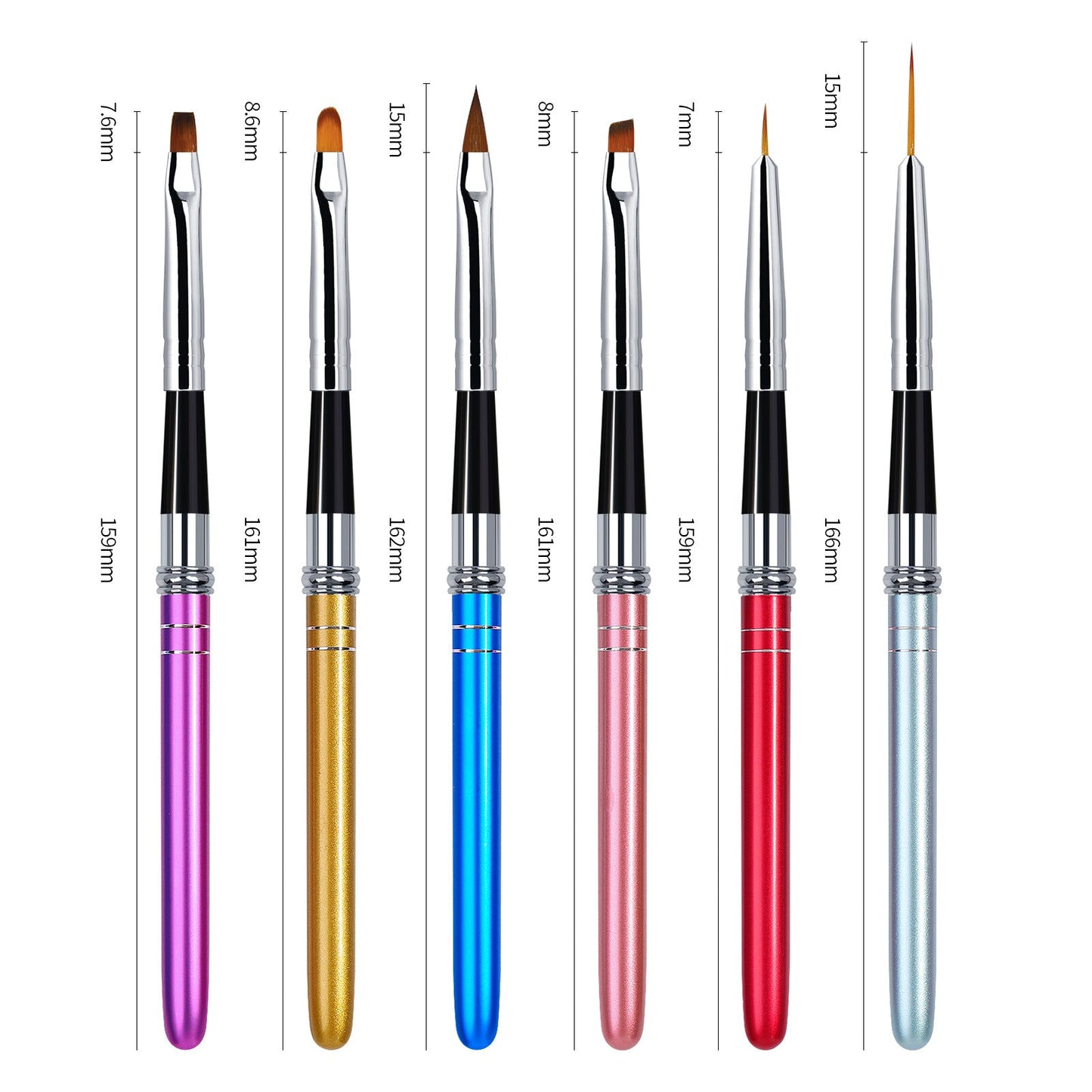 Cross-border nail art painting pen, pull-line pen, carved light therapy pen, multi-color metal pen holder, detachable cover brush set