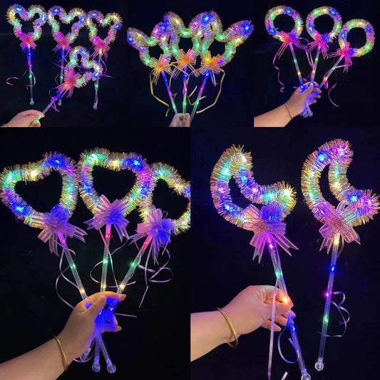 Gold love sticks, wave balls, glow sticks, cheering props, flash sticks, colorful fairy sticks, street stalls, night market wholesale