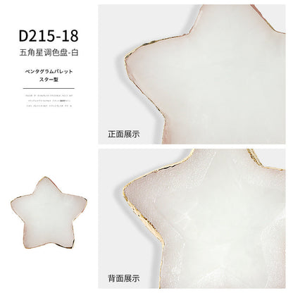 Cross-border hot-selling nail art agate palette gold-rimmed resin crystal agate painted palette nail piece display tool