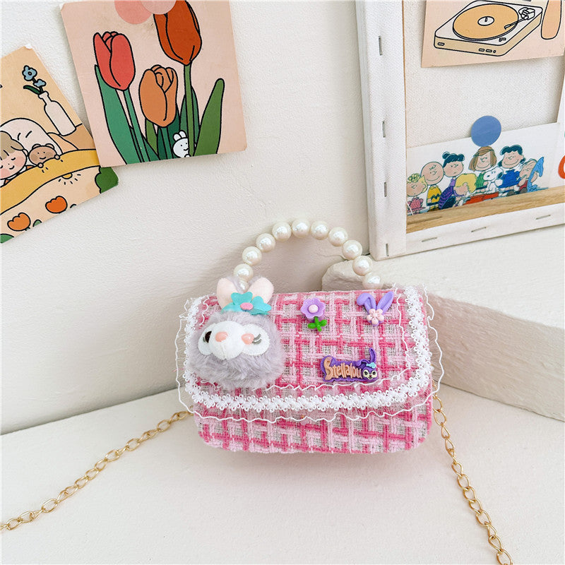 New Style Princess Pearl Portable Coin Purse Fashion Chain Children's Shoulder Bag Cartoon Cute Coin Bag