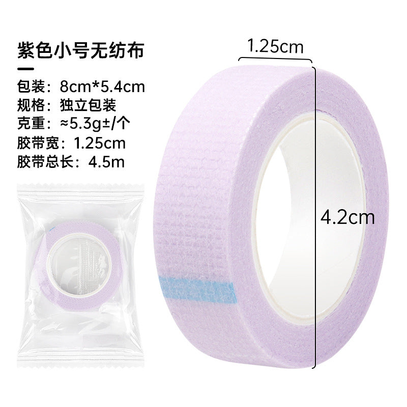 Wholesale eyelash extension isolation tape small size 4.5 meters non-woven colored tape independent packaging