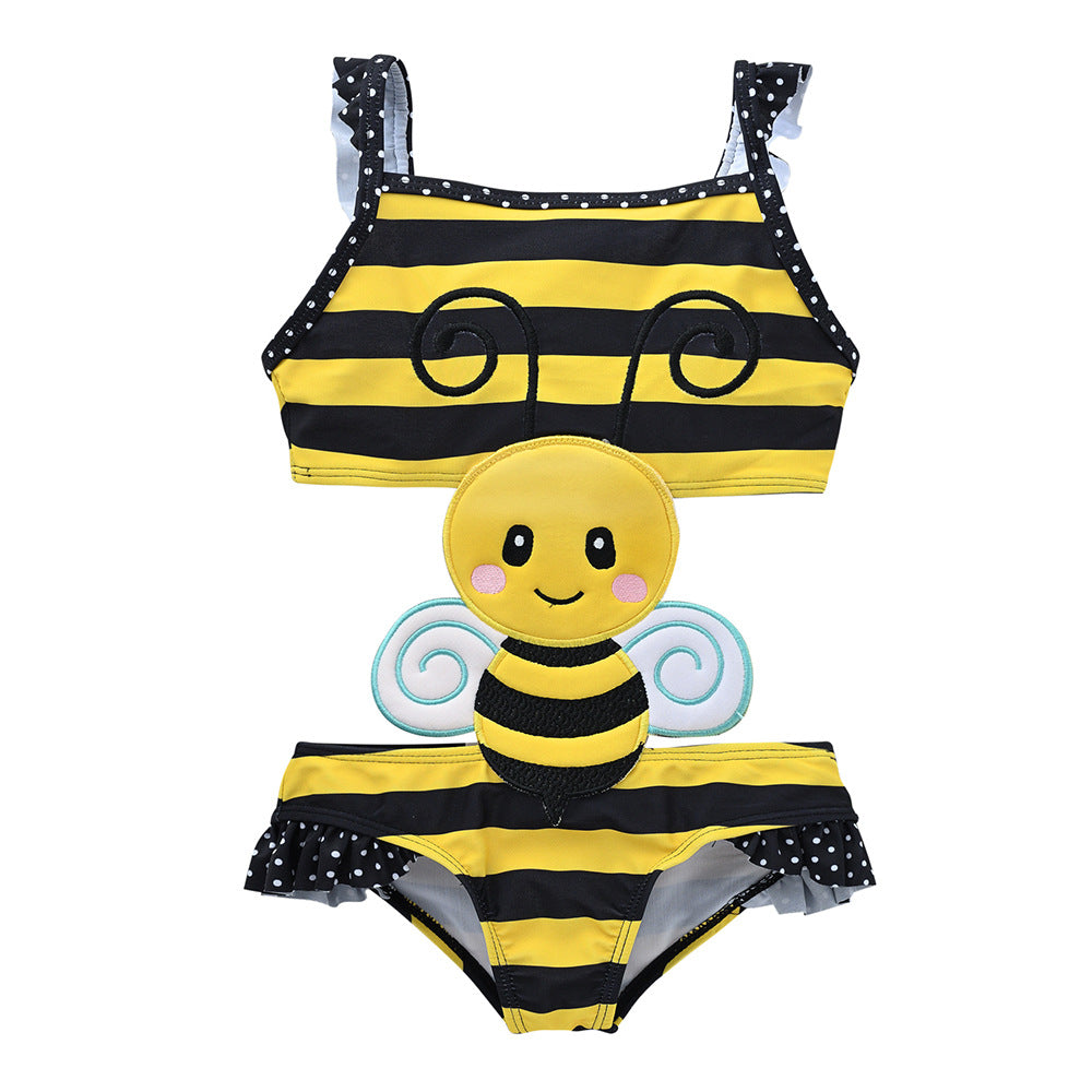 Girls' small fresh one-piece swimsuit summer 2024 medium and large children's cute swimsuit for taking photos girls' fashionable swimsuit factory 