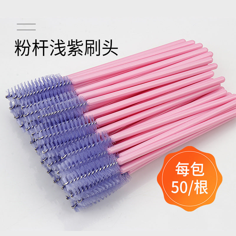 Disposable portable nylon eyelash brush eyelash curling comb powder rod rose red rod makeup brush eyebrow comb