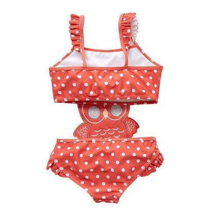 Ready-made girls swimsuit Korean style fashion striped one-piece swimsuit 2 large children 1-8 years old cute cartoon swimsuit