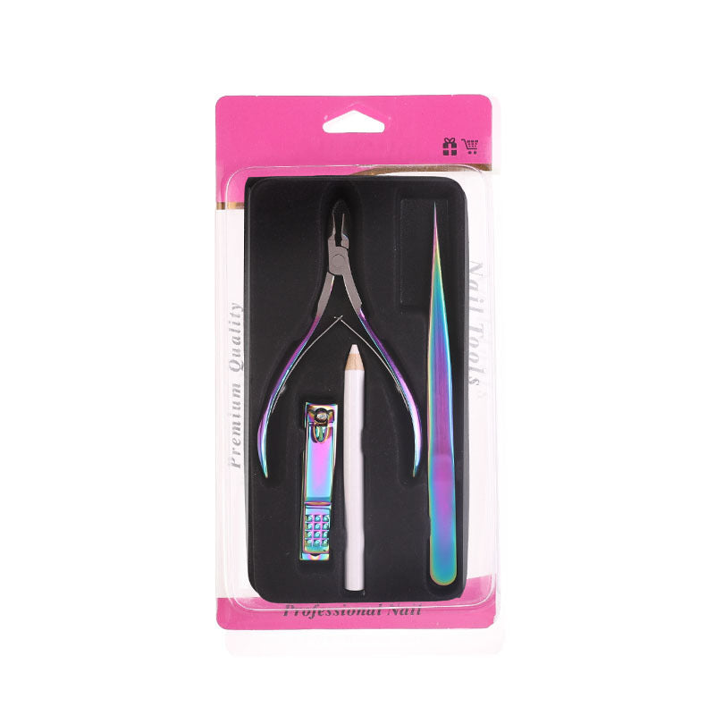 Manicure stainless steel nail scissors set dead skin scissors tweezers dot drill pen manicure tools manicure nail clippers pliers