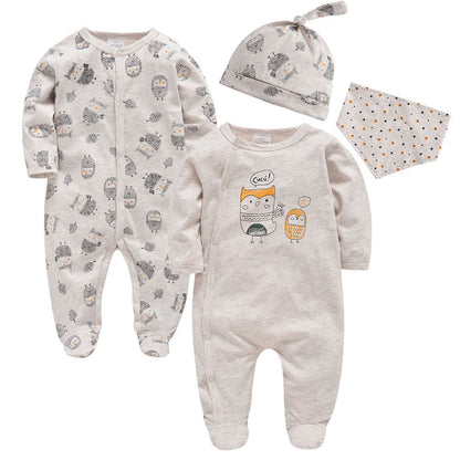 2024 new cartoon European and American 9-piece baby clothes long-sleeved baby jumpsuit clothes cross-border manufacturers