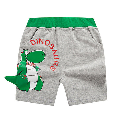 2024 new children's shorts cartoon three-dimensional dinosaur pure cotton summer baby shorts color matching pants manufacturers