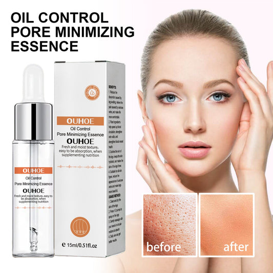 OUHOE Pore Repair Essence ធ្វើអោយស្បែកភ្លឺថ្លា បង្រួមរន្ធញើស ផ្តល់សំណើម ផ្តល់សំណើម និងបន្តឹងស្បែក។ 