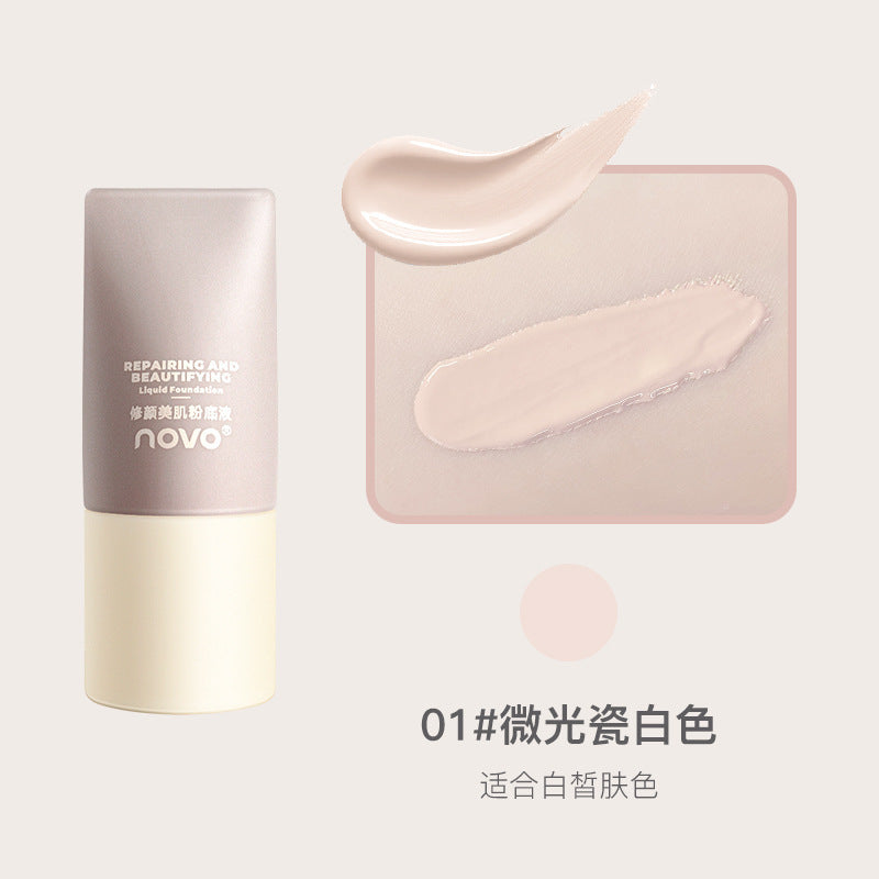 Makeup NOVO Beauty Cream Skin Nourishing New Liquid Foundation Concealer Moisturizing Oil ជាប់បានយូរ ប្រឆាំងញើស មិនរលុប 