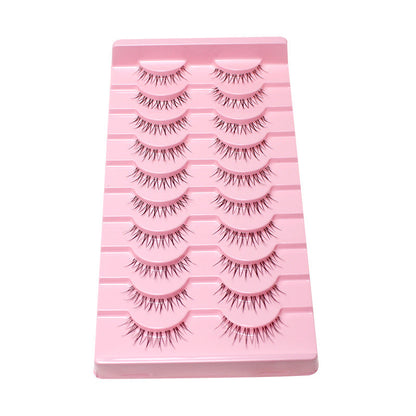 Dingsen cross-border stable supply 10 pairs of single-line fishing line thin stem false eyelashes natural COS little devil eyelashes