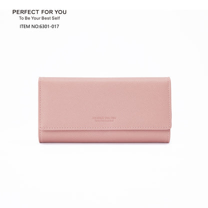 perfect for you wallet women's long PU simple fashion accordion large capacity clutch wallet 