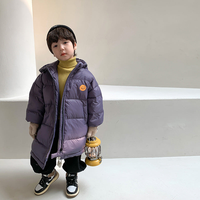 [Clearance Sale] Children's National Standard 90 White Duck Down Hooded Down Jacket Boys and Girls Baby Warm Jacket