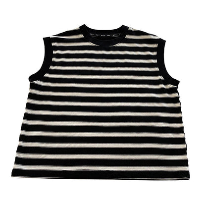 Children's summer clothes boys short-sleeved T-shirt sleeveless vest outer wear 2024 summer new baby loose striped top 5