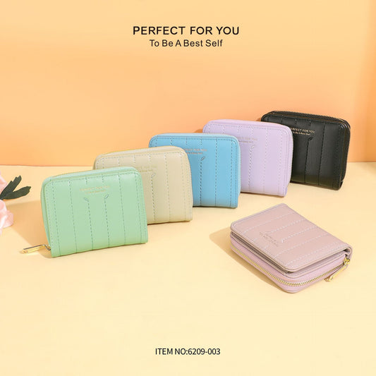 foreveryoung short PU soft leather wallet ladies two-fold zipper simple card holder high-end short wallet wholesale 