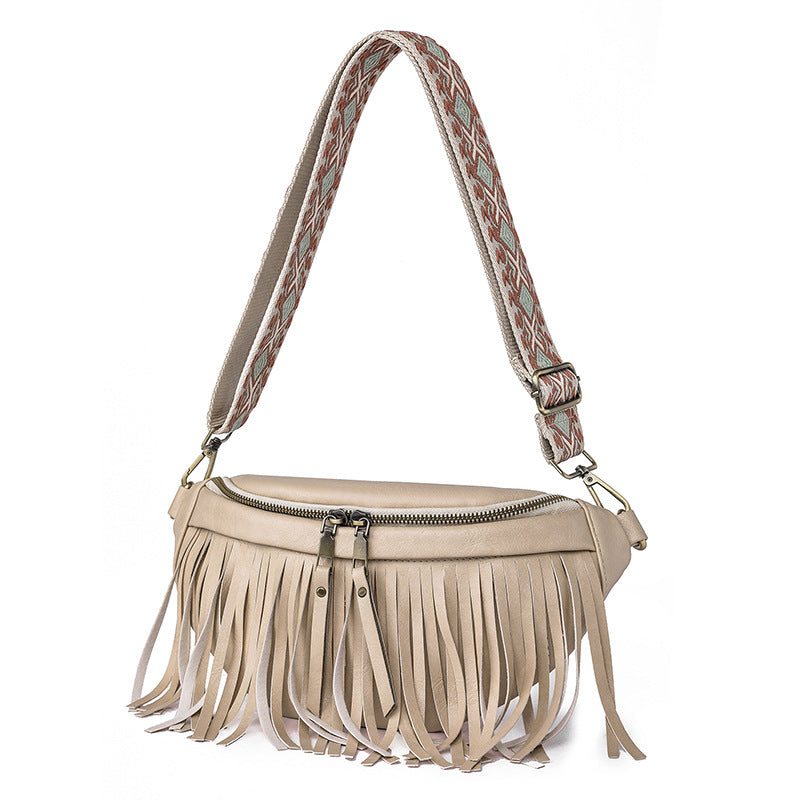 កាបូប crossbody bag summer European and American retro tassel pleated chest bag macaron color girls ថង់តូច ថង់លក់ដុំ 