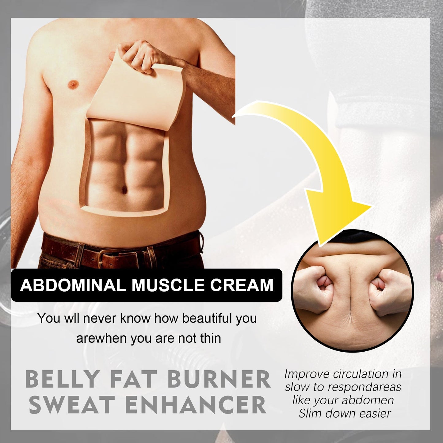 East Moon Abdominal Muscle Shaping Cream លំហាត់​ប្រាណ​ពង្រឹង​សាច់ដុំ​ពោះ ជួយ​ពង្រឹង​សរសៃ​សាច់ដុំ Vest Line Massage Cream 