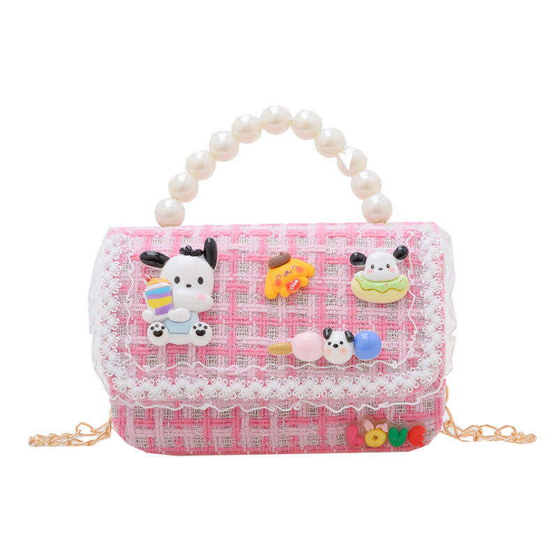 Trendy Chanel style all-match children's bag female fashion plaid small square bag simple baby girl accessories handbag wholesale