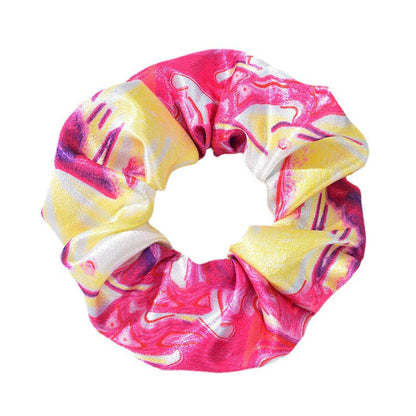 2022 new cross-border French large intestine hair band hair rope female tie-dye head flower European and American ethnic style hair ponytail hair band