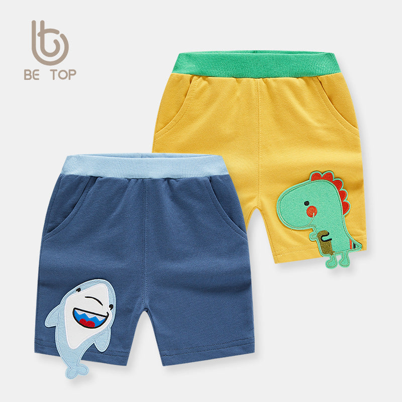 Summer children's clothing new children's shorts boys shorts baby casual children's pants cartoon dinosaur bottoms knitted pants