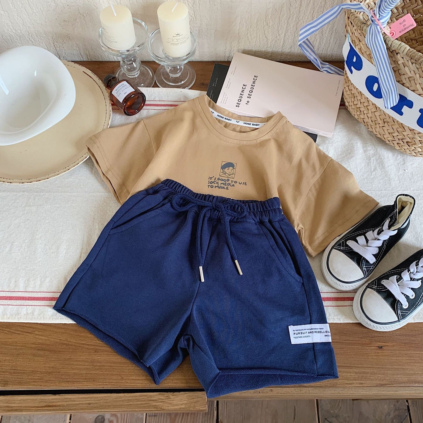 Children's shorts 2023 Bangcheng summer style boys and small children's Korean style stylish label shorts sports casual pants F0187