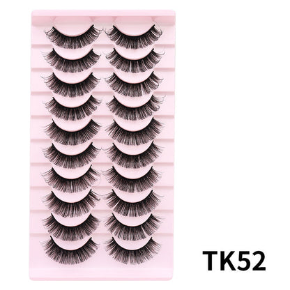 DINGSEN false eyelashes factory cross-border stable supply 10 pairs of DD holiday eyelashes Russian curling set