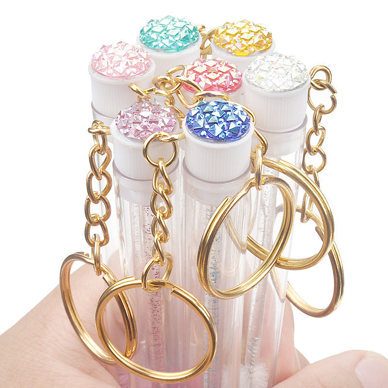 Wholesale grafting eyelash brush gold buckle tube crystal rod eyelash brush multi-color diamond tube eyelash brush