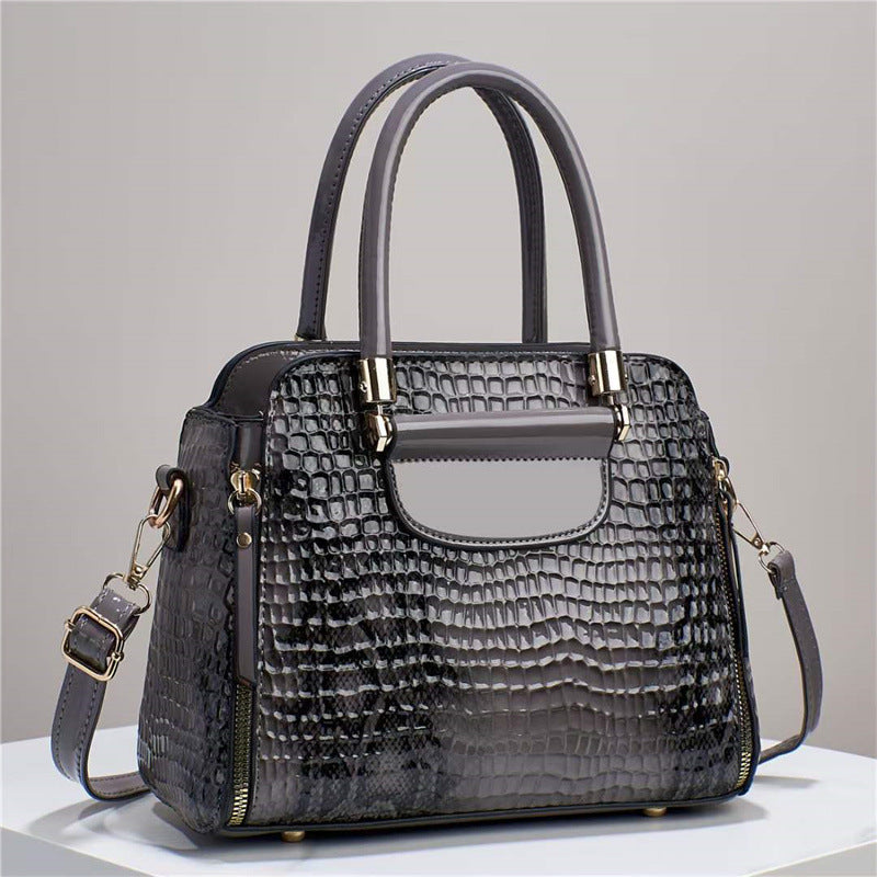 2024 autumn and winter bags for women new style fashion large capacity crocodile pattern embossed hand-held shoulder messenger women's bag 