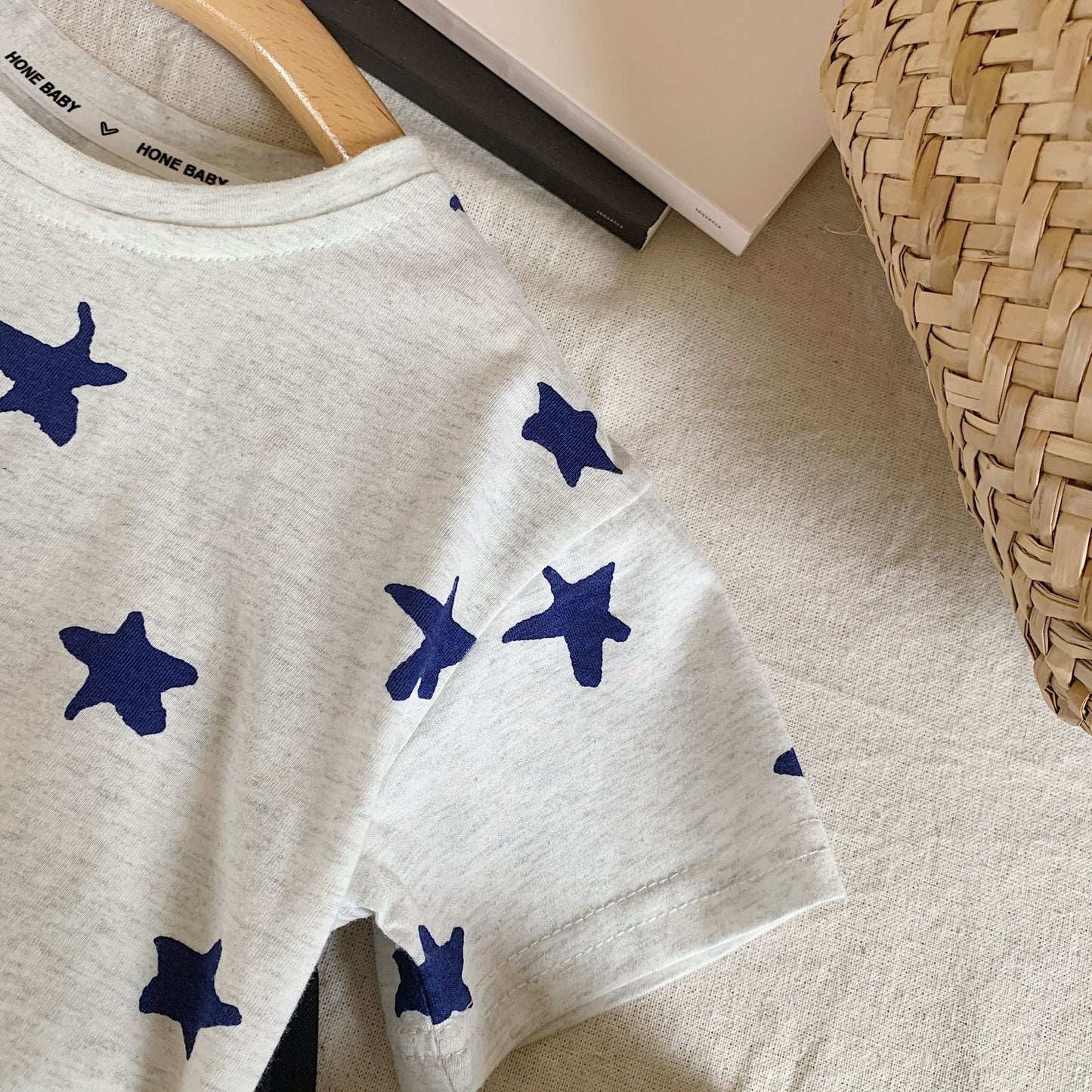 Children's T-shirt 2023 Bangcheng summer style boys and small children Korean version handsome star short T baby casual top F0162