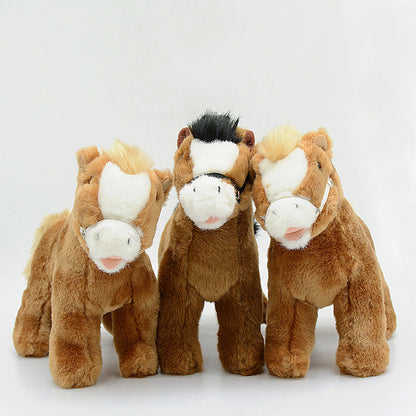 Cute brown horse doll plush toy wholesale new plush doll sleeping pillow gift children's toy