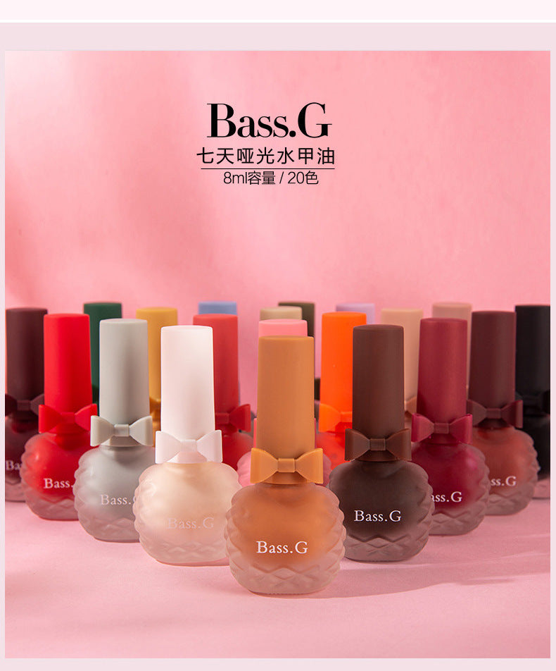 Dongbei Shijie matte matte seven-day non-peelable water-based nail polish waterproof plum color student whitening nail polish