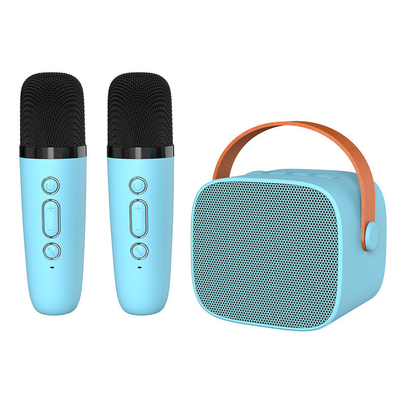 P2 dual-microphone wireless Bluetooth speaker with microphone karaoke integrated audio home portable outdoor singing wholesale