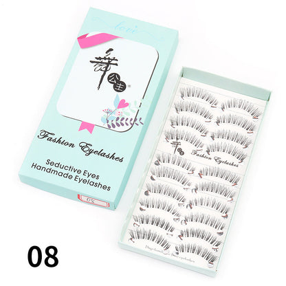 Dancing Princess False Eyelashes Factory Cross-border Supply Sharpened Eyelashes Women 10 Pairs Natural Style One-piece Eyelashes