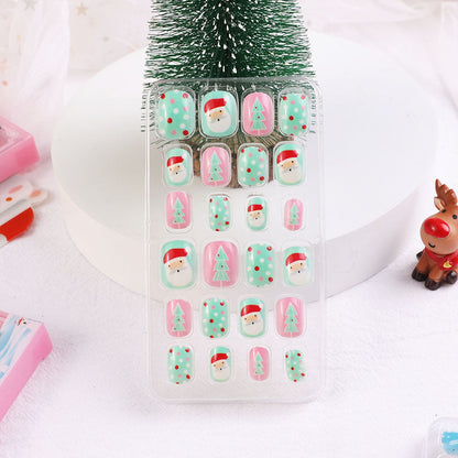 Children's nail stickers baby toddler boys and girls cartoon princess nail stickers jelly glue Christmas wear nails 