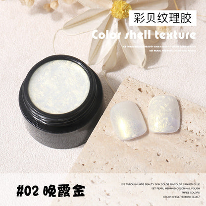 Internet celebrity nail art pearl mother-of-pearl texture nail polish glue thread phototherapy glue pearlescent fine glitter texture glue Japanese glue