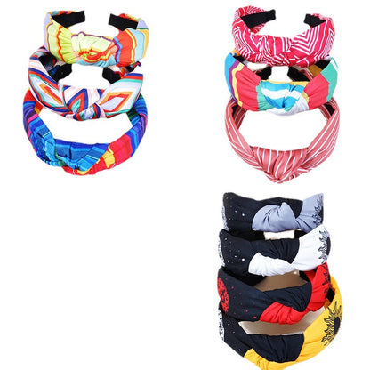 Factory direct sales cross-border new products knotted headband European and American Bohemian ethnic style striped hair cave headband hair accessories for women